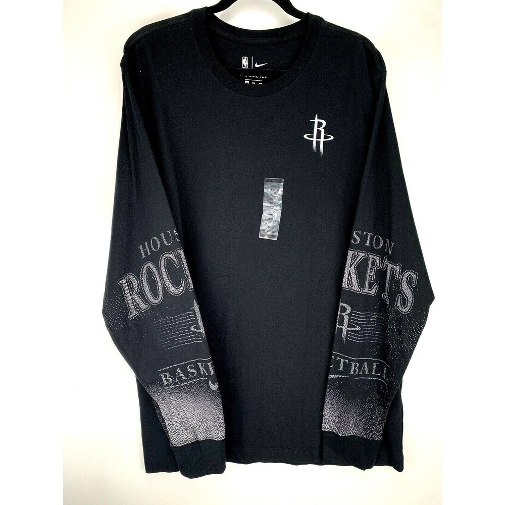 Houston Rockets Nike Elevated Mezzo Pixel Performance Long Sleeve Black Size XXL